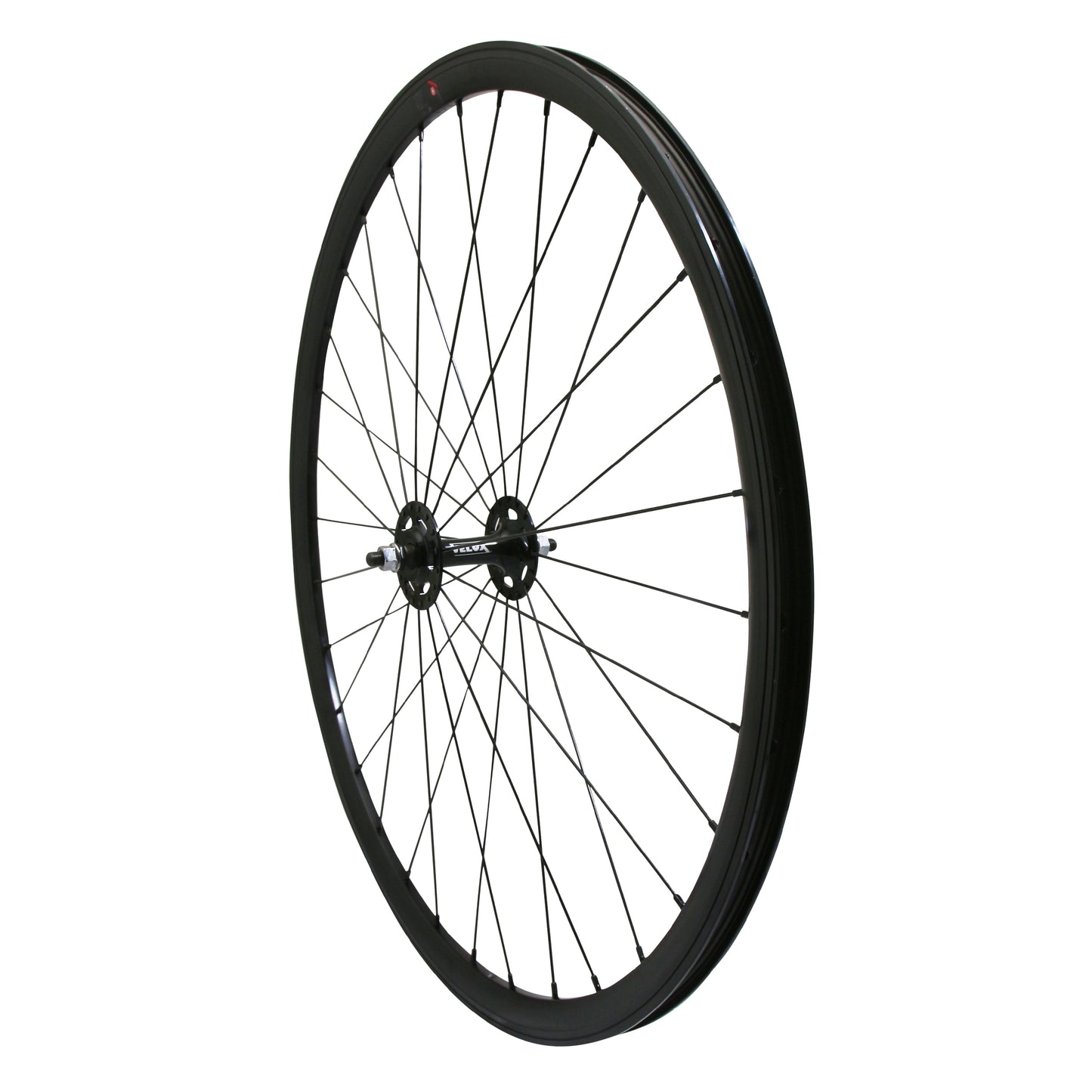 Roue PCP route fixie patin noir avant écrous jante 17C profil 28mm