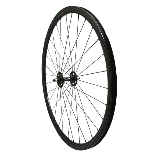 Roue PCP route fixie patin noir avant écrous jante 17C profil 28mm