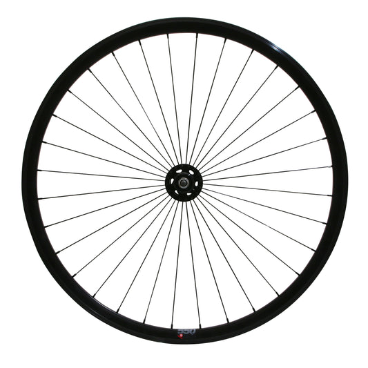 Roue PCP route fixie patin noir avant écrous jante 17C profil 28mm