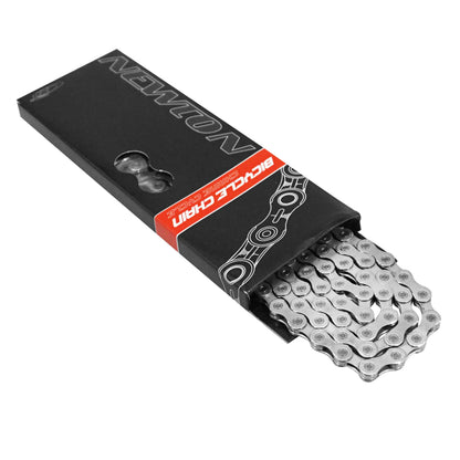 11-speed electric bike chain, Newton Kmc x11e silver reinforced, 116 links, Shimano and Sram compatible