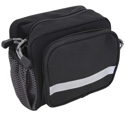 Newton n1 bike handlebar bag, black, clip attachment 25.8-31.8, L16xW10xH13
