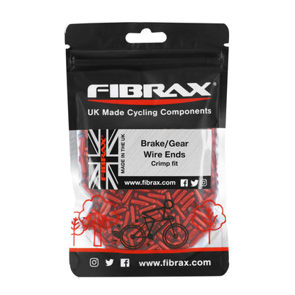 Embout de câble dérailleur-frein Fibrax 1,5-1,8mm rouge (sachet de 500)