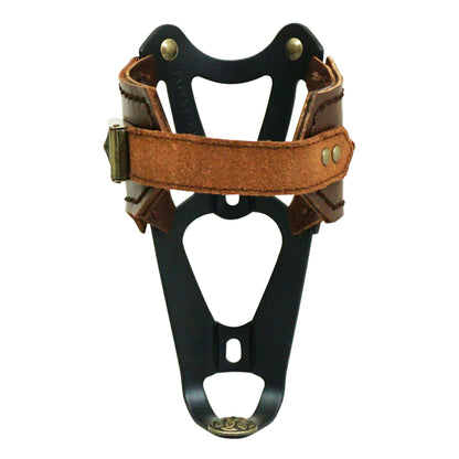 Porte-bidon Newton Vintage alu noir cuir brun