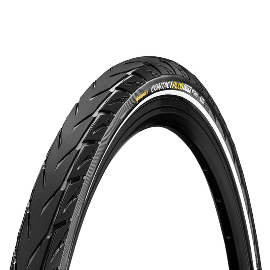Hybrid Bike - Urban E-Bike Tire 700 X 42 (29 x 1.60) Continental Contact Plus City Black TR (28-29 x 1.60) 5mm Reinforcement E-Bike Approved e50 Reflective Sidewall