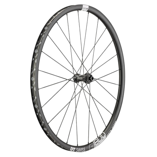 DT Swiss G1800-25 700c gravel disc front wheel centerlock tubeless ready thru-axle 12-100mm black rim 24C