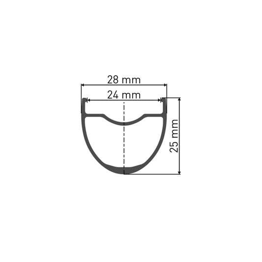 DT Swiss G1800-25 700c gravel disc front wheel centerlock tubeless ready thru-axle 12-100mm black rim 24C