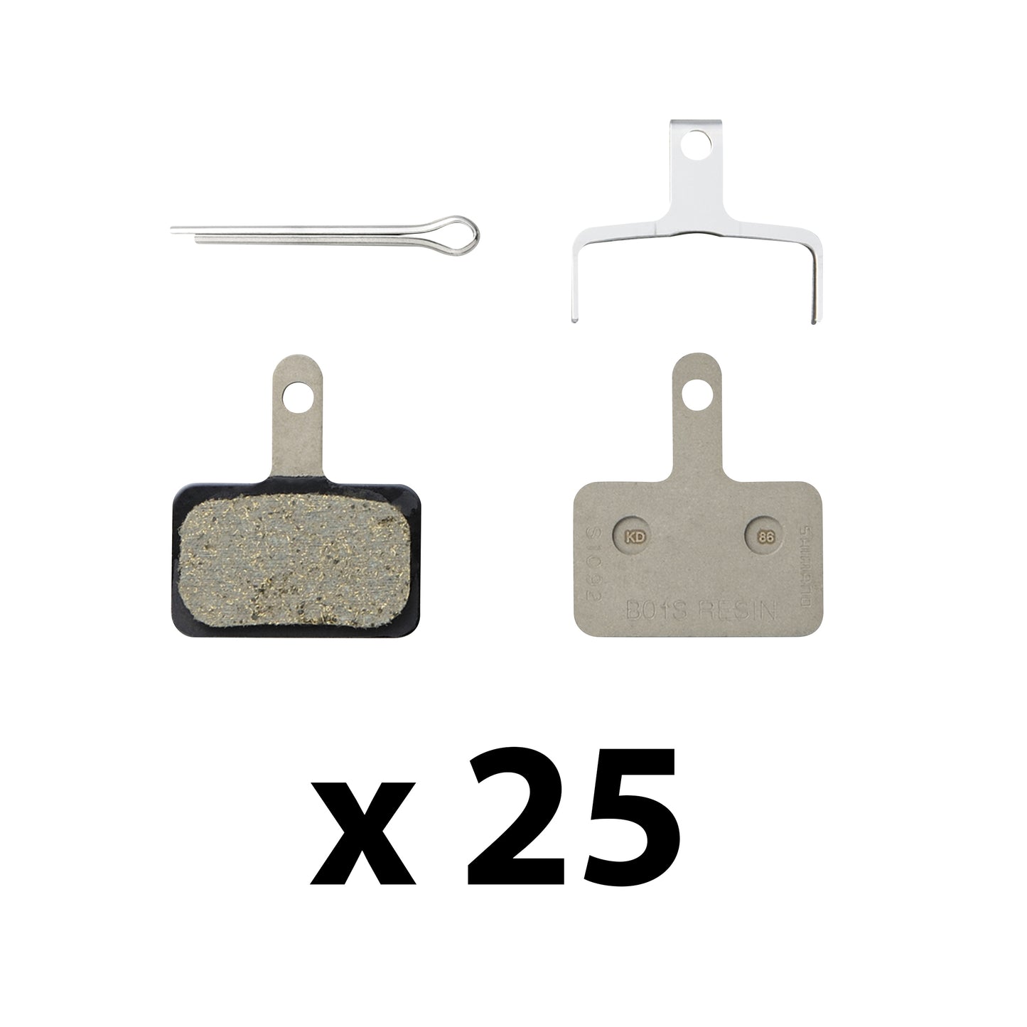Plaquettes frein VTT Shimano B05S résine pour Deore box 25 paires