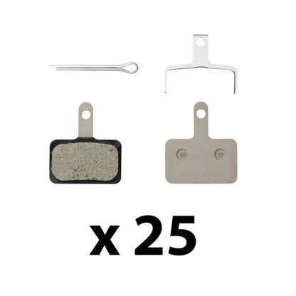 Plaquettes frein VTT Shimano B05S résine pour Deore box 25 paires