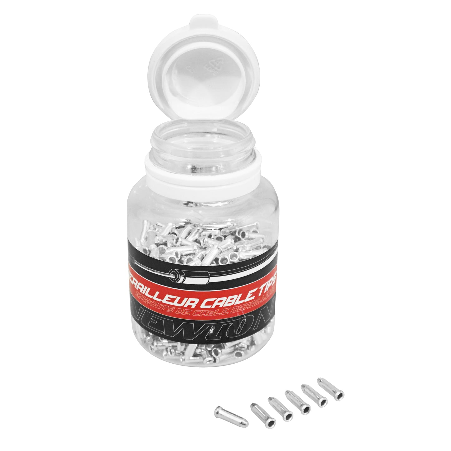 Embout de câble dérailleur 1,5-1,8mm argent (boite de 500)