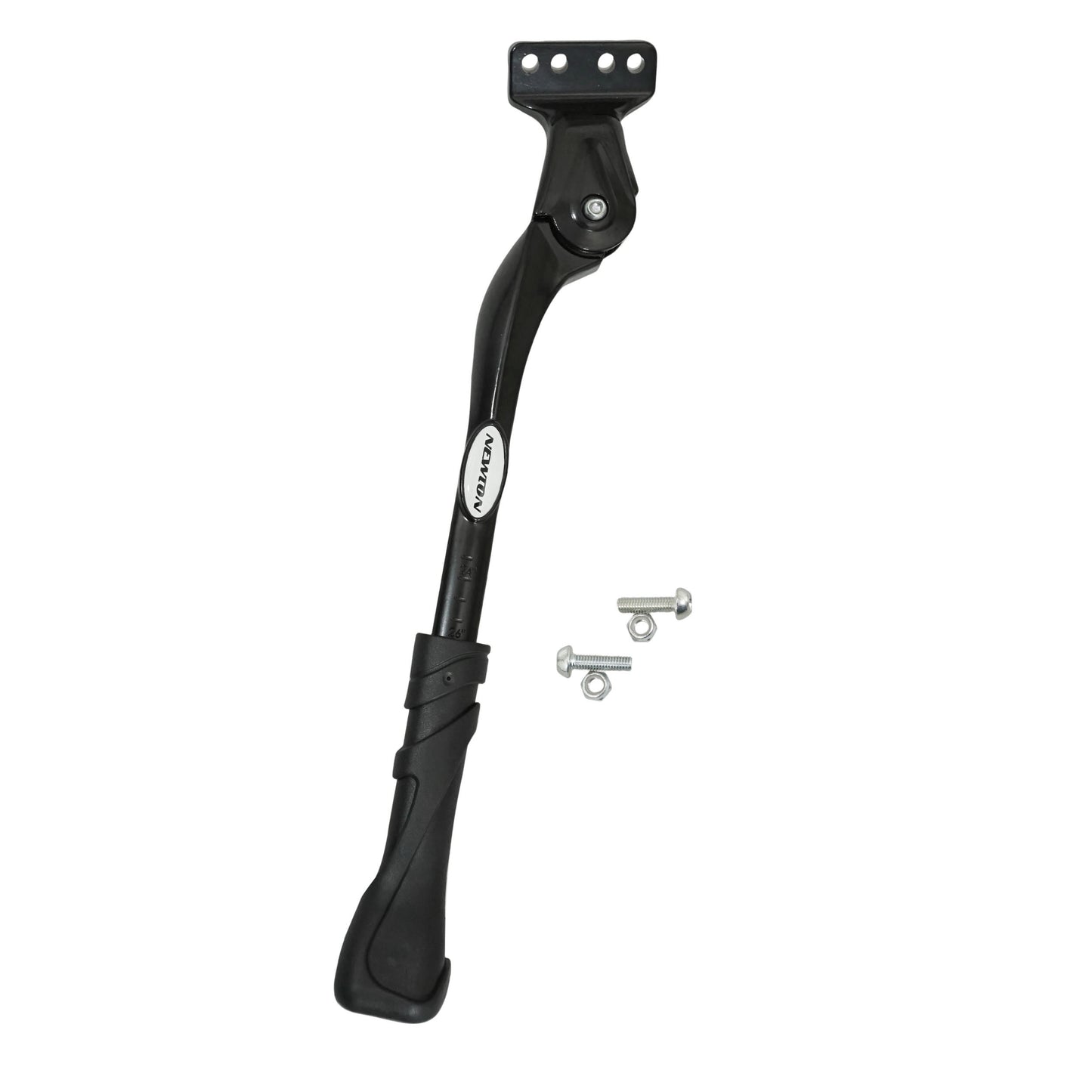 Newton Rear Side Kickstand 26-29'' for E-Bikes, Black, Adjustable, 2-Bolt Chainstay Mount, 18-40mm Spacing - Designed for Heavy and Electric Bicycles