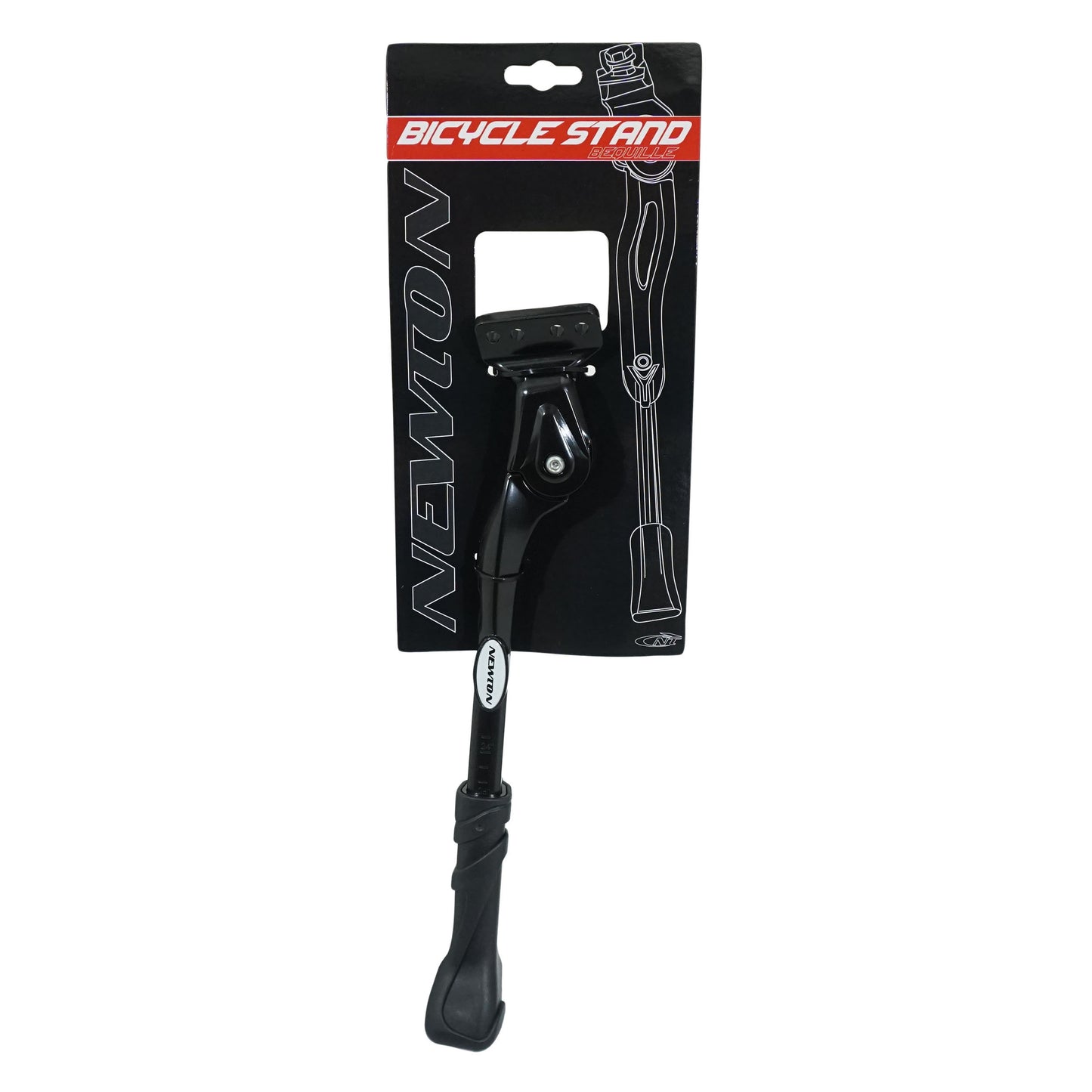 Newton Rear Side Kickstand 26-29'' for E-Bikes, Black, Adjustable, 2-Bolt Chainstay Mount, 18-40mm Spacing - Designed for Heavy and Electric Bicycles