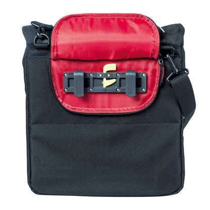 Sacoche arrière vélo latérale Basil sport droit-gauche avec protege pluie 18l noir fixation hook ON sur porte bagage- spécial VAE-e-bike- 31x18x31cm