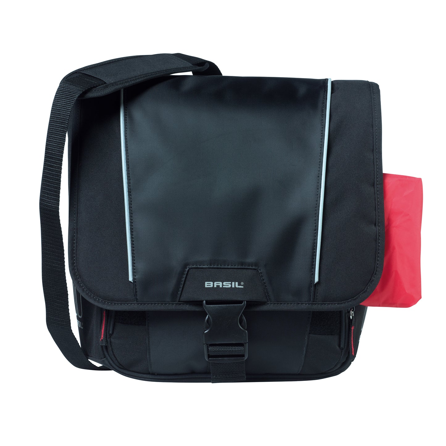 Sacoche arrière vélo latérale Basil sport droit-gauche avec protege pluie 18l noir fixation hook ON sur porte bagage- spécial VAE-e-bike- 31x18x31cm