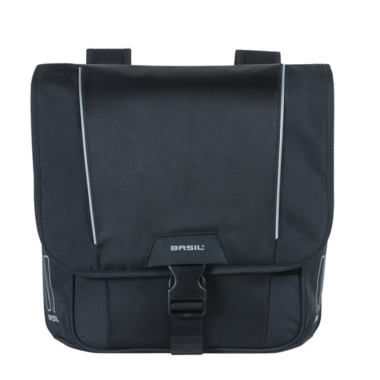 Sacoche arrière vélo double Basil sport design 32l noir 100% waterproof 35x15x43 cm