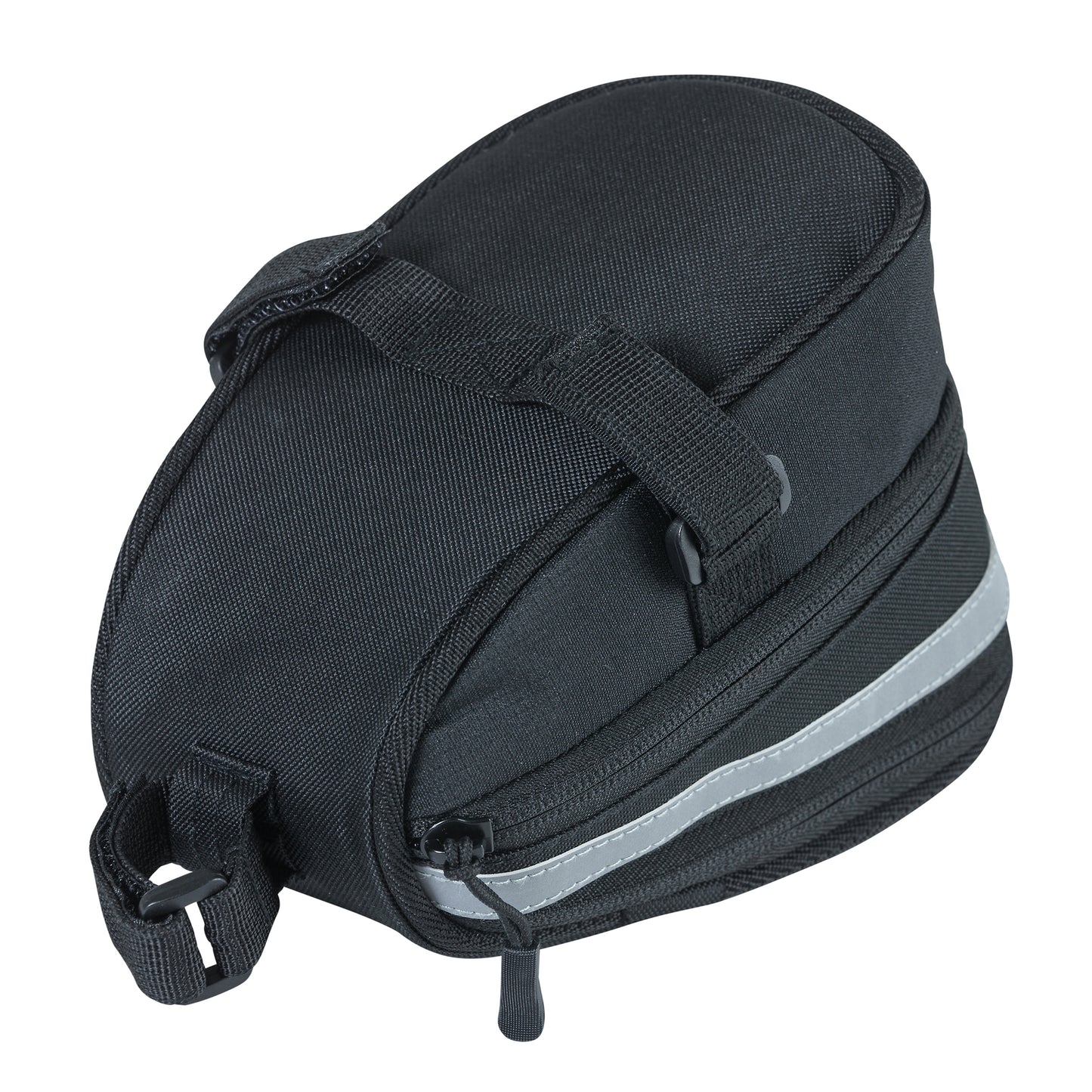 Sacoche de selle vélo Basil mada 1l noir fixation sangles sur chariot de selle avec soufflet