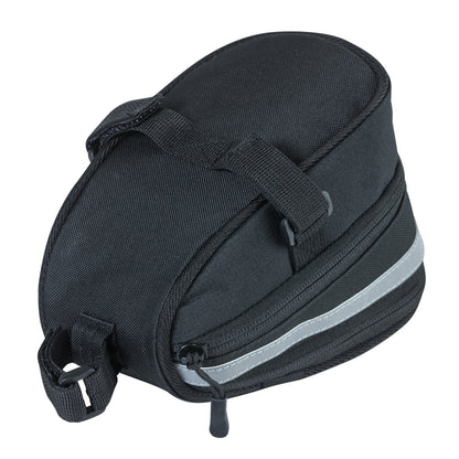 Sacoche de selle vélo Basil mada 1l noir fixation sangles sur chariot de selle avec soufflet