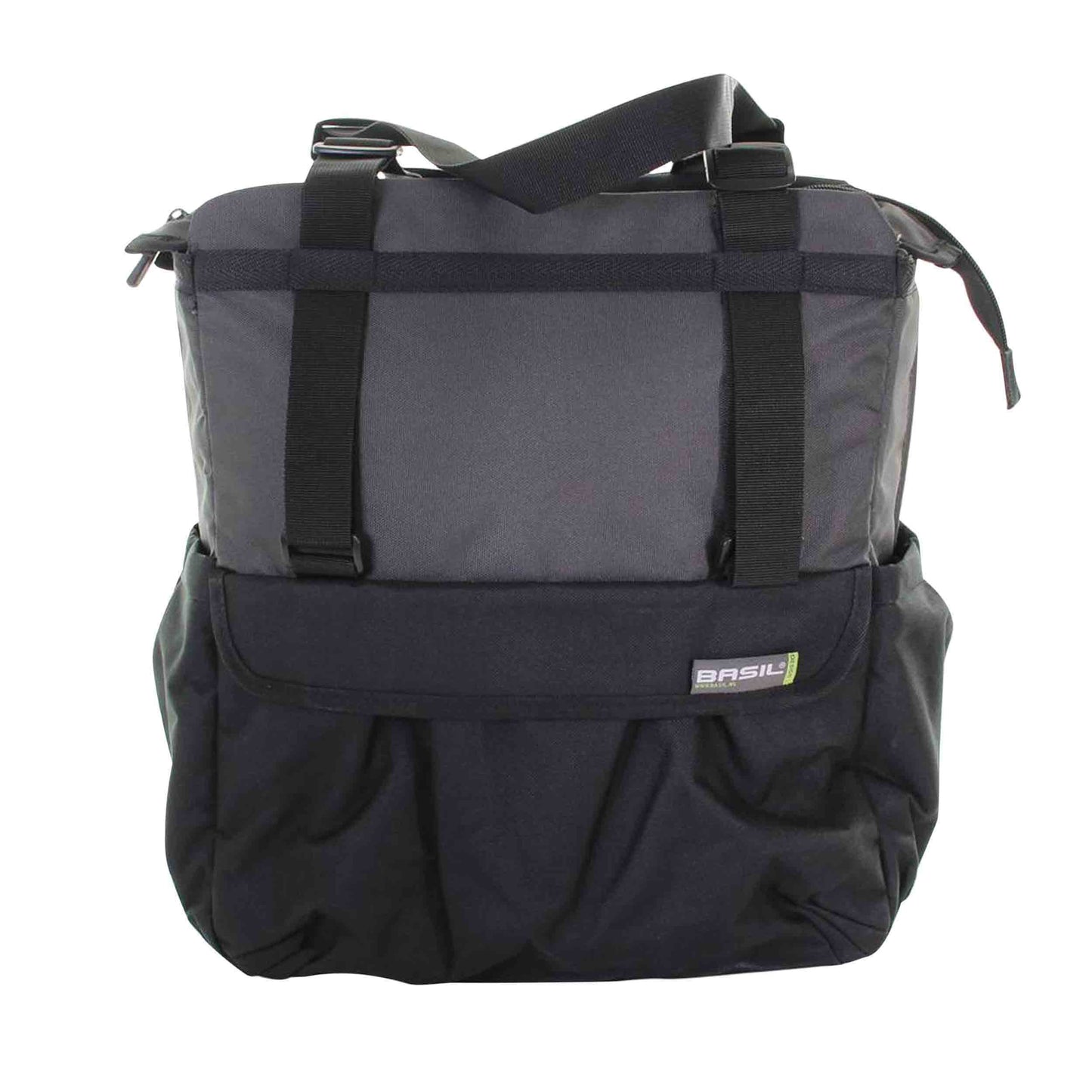 Sacoche arrière vélo latérale shopper xl noir-gris waterproof fixation porte bagage avec hook-on 20l 32x16x37cm