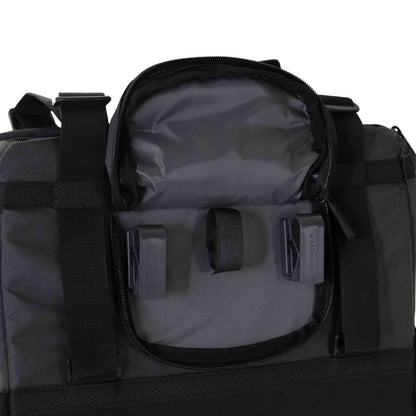 Sacoche arrière vélo latérale shopper xl noir-gris waterproof fixation porte bagage avec hook-on 20l 32x16x37cm