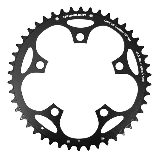 Plateau route Stronglight Dural D110 46D ext Shimano noir 8-9V