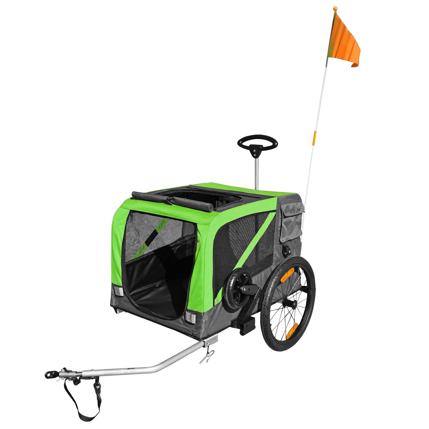Remorque vélo utilitaire PCP 45 kg pliable verte