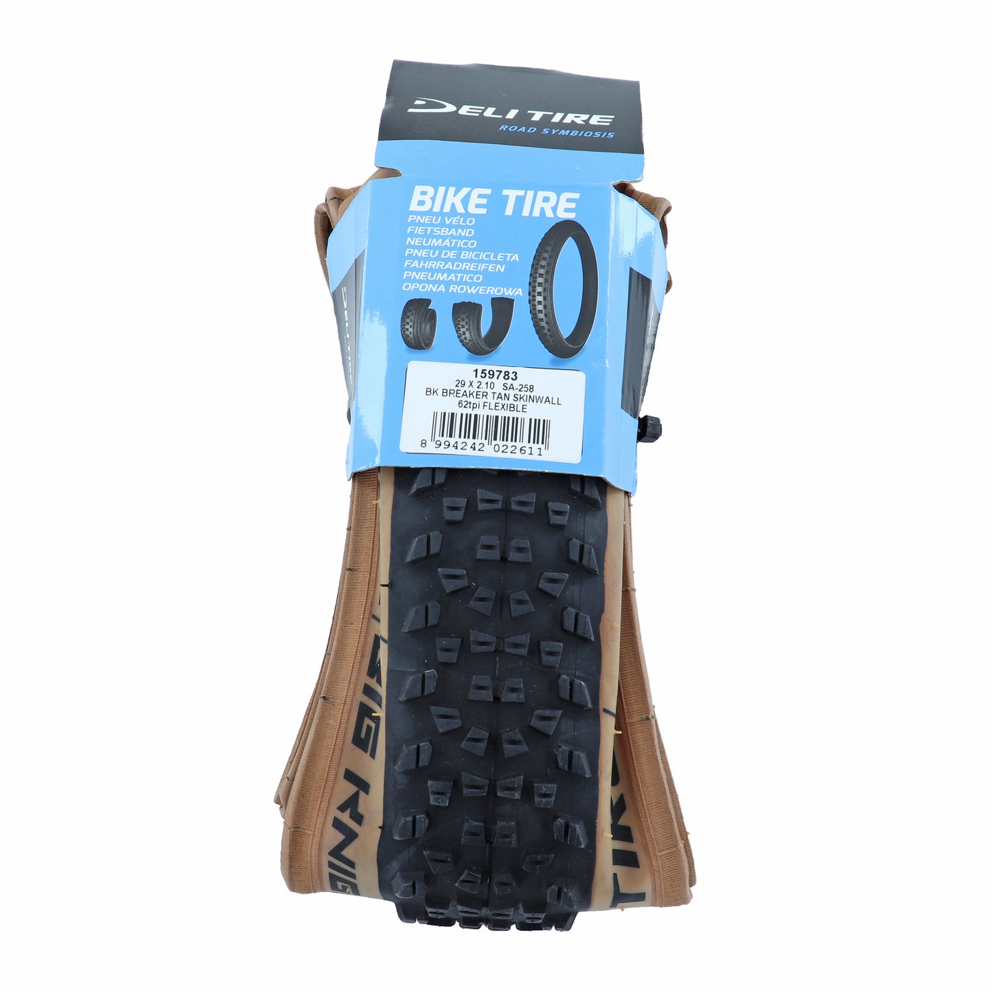 Pneu VTT 29 X 2.10 Deli TS Tanwall Noir flanc Marron renforcé Anti-crevaison (54-622) €