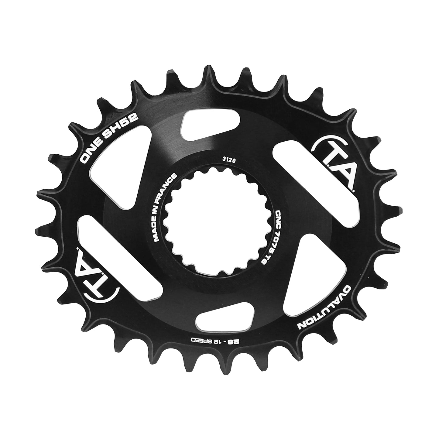 Plateau VTT TA One SH52 Oval DM pour Shimano XTR XT SLX 28D