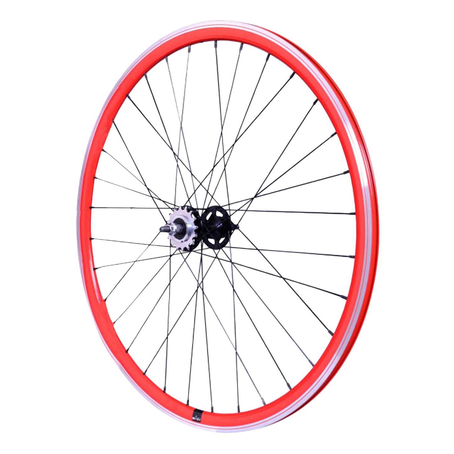 Roue PCP route fixie patin rouge arrière double filetage pignon 16DTS