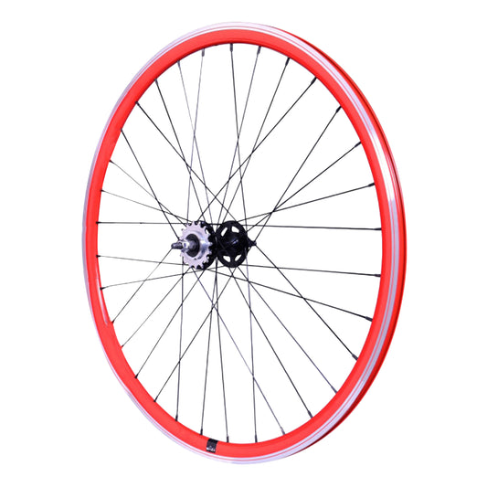 Roue PCP route fixie patin rouge arrière double filetage pignon 16DTS