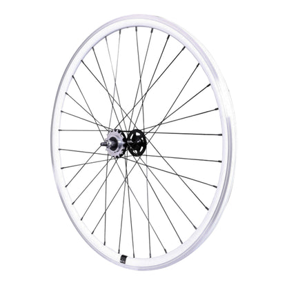 PCP fixed-gear road wheel, white, double-threaded rear hub, 16T cog