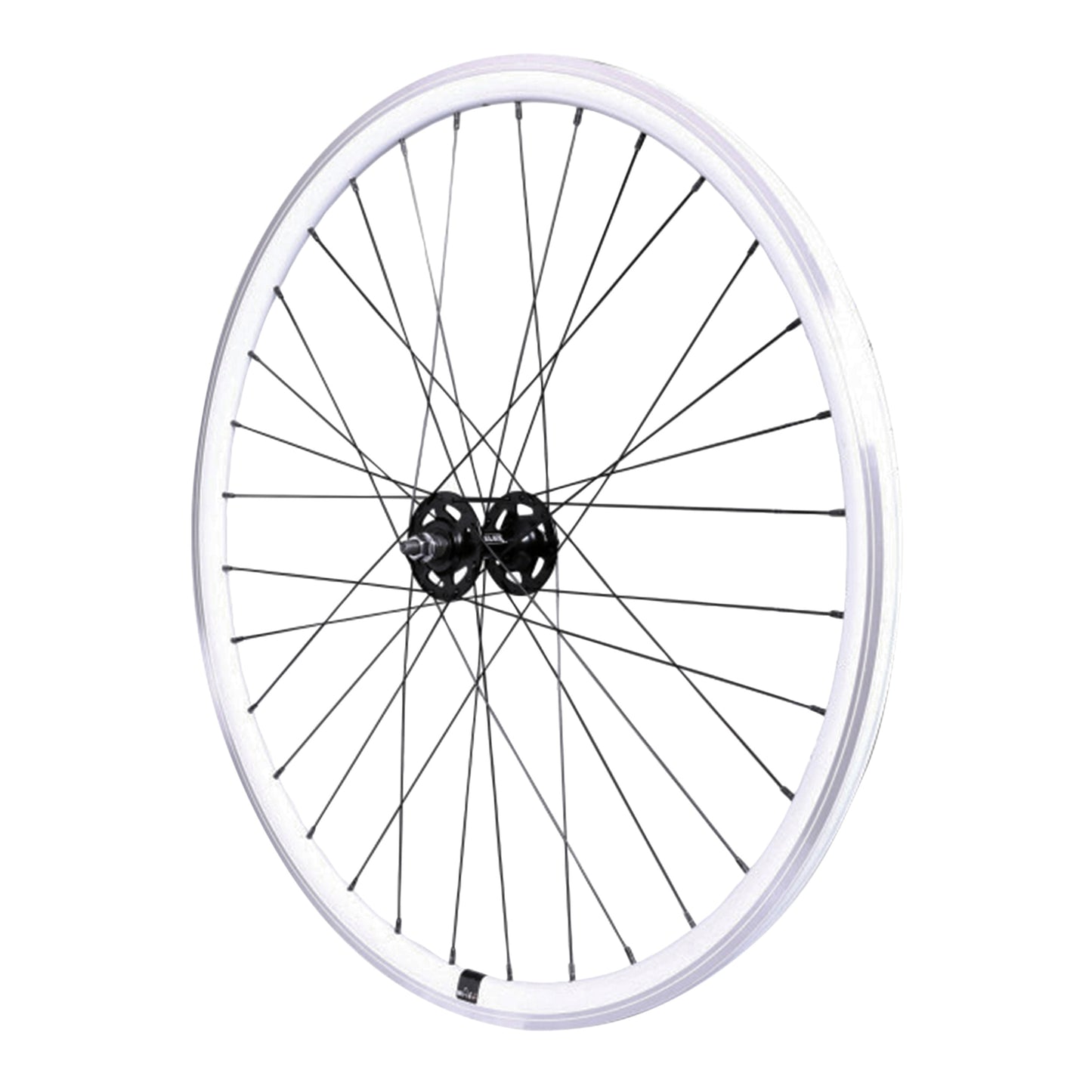 Roue PCP route fixie patin blanc avant écrous jante 17C profil 28mm