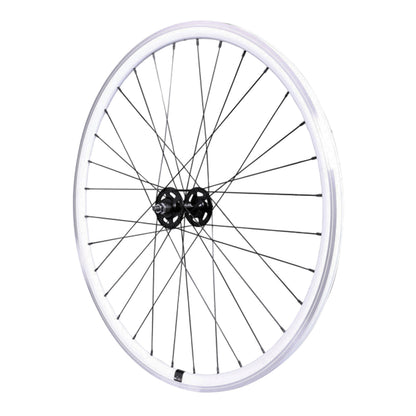 Roue PCP route fixie patin blanc avant écrous jante 17C profil 28mm