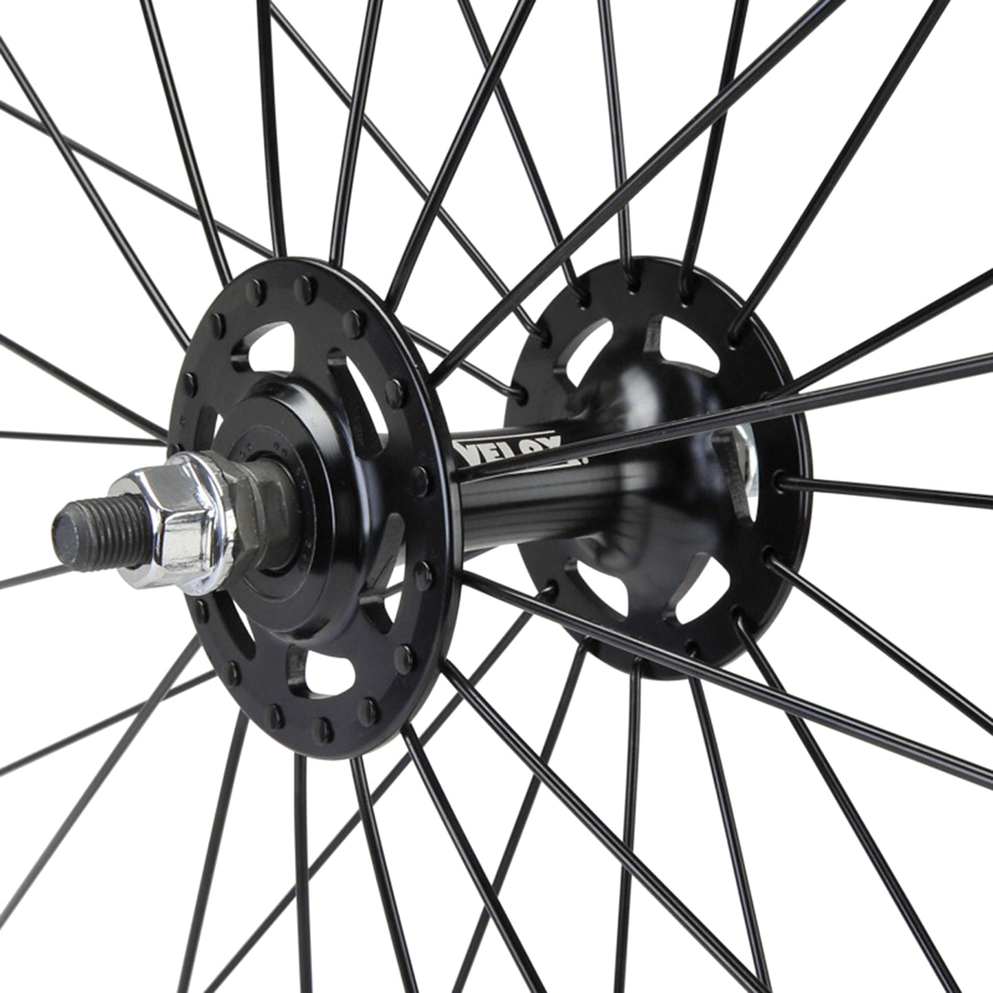Roue PCP route fixie patin blanc avant écrous jante 17C profil 28mm
