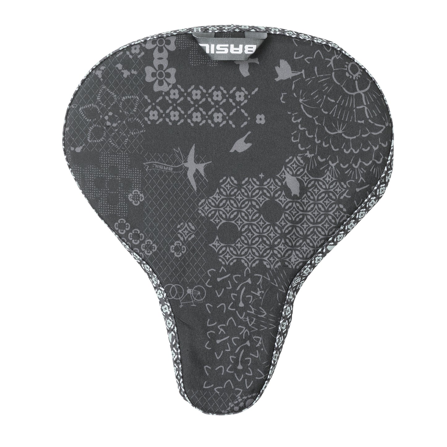 Couvre-selle vélo BASIL Bohème waterproof gris 28x23 cm