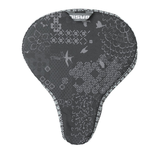Couvre-selle vélo BASIL Bohème waterproof gris 28x23 cm