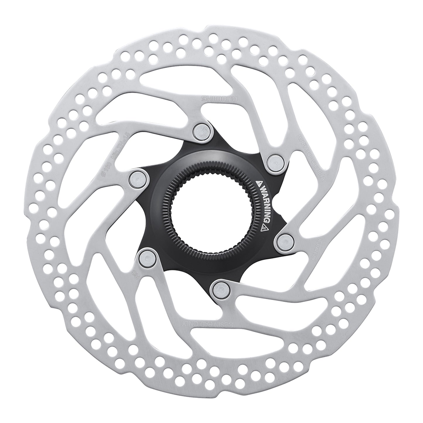 Disque de frein VTT Centerlock Shimano 160mm steps mt300 compatible plaquette résine uniquement