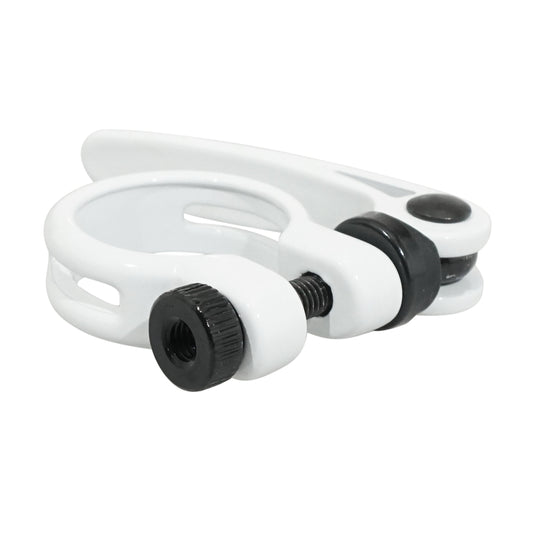 Newton Quick Release Seatpost Clamp, White, 34.9mm