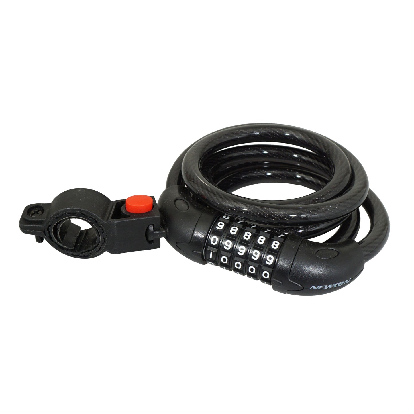 Antivol vélo spiral à combinaison Newton diam 12 mm l 1,50m avec support