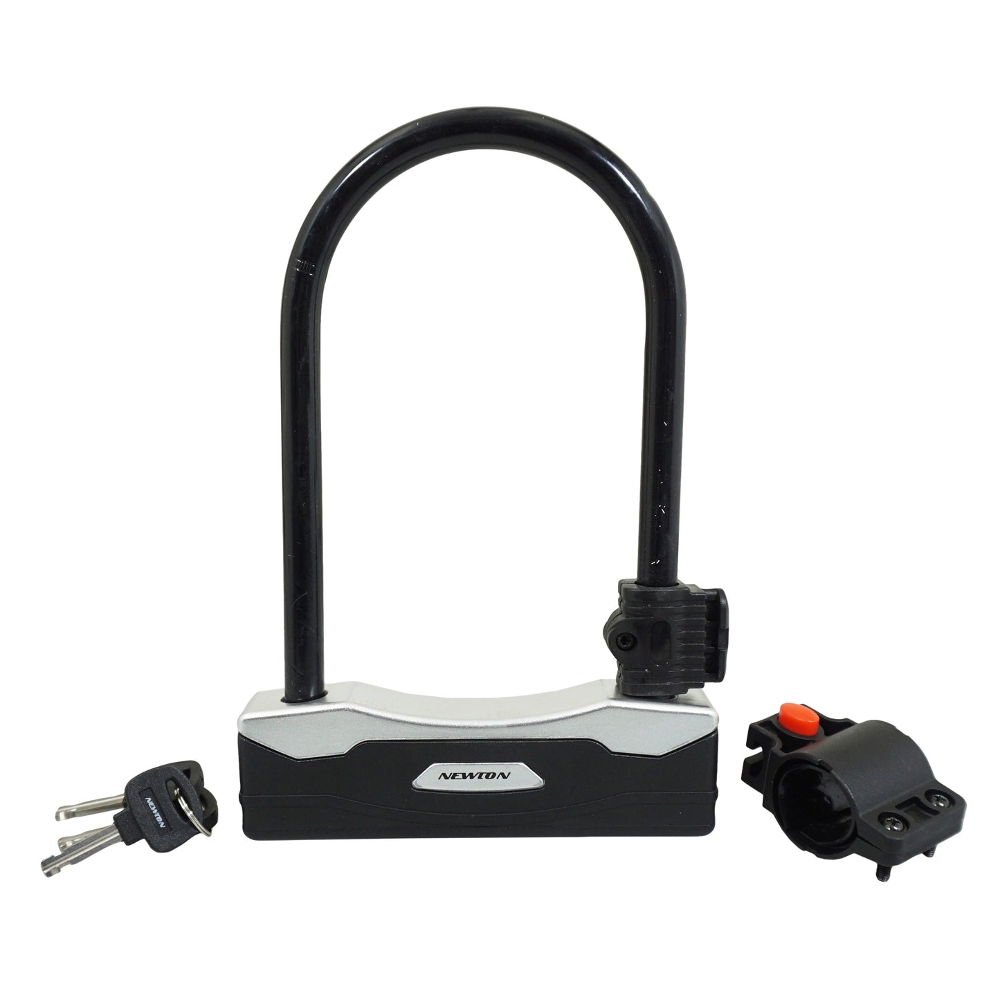 Antivol vélo U Newton métal d12 140 x 245 mm avec clé plate acier avec support