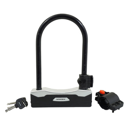 Antivol vélo U Newton métal d12 140 x 245 mm avec clé plate acier avec support