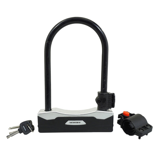 U-lock for bicycle, Newton metal d12 140 x 245 mm with flat key, steel with bracket