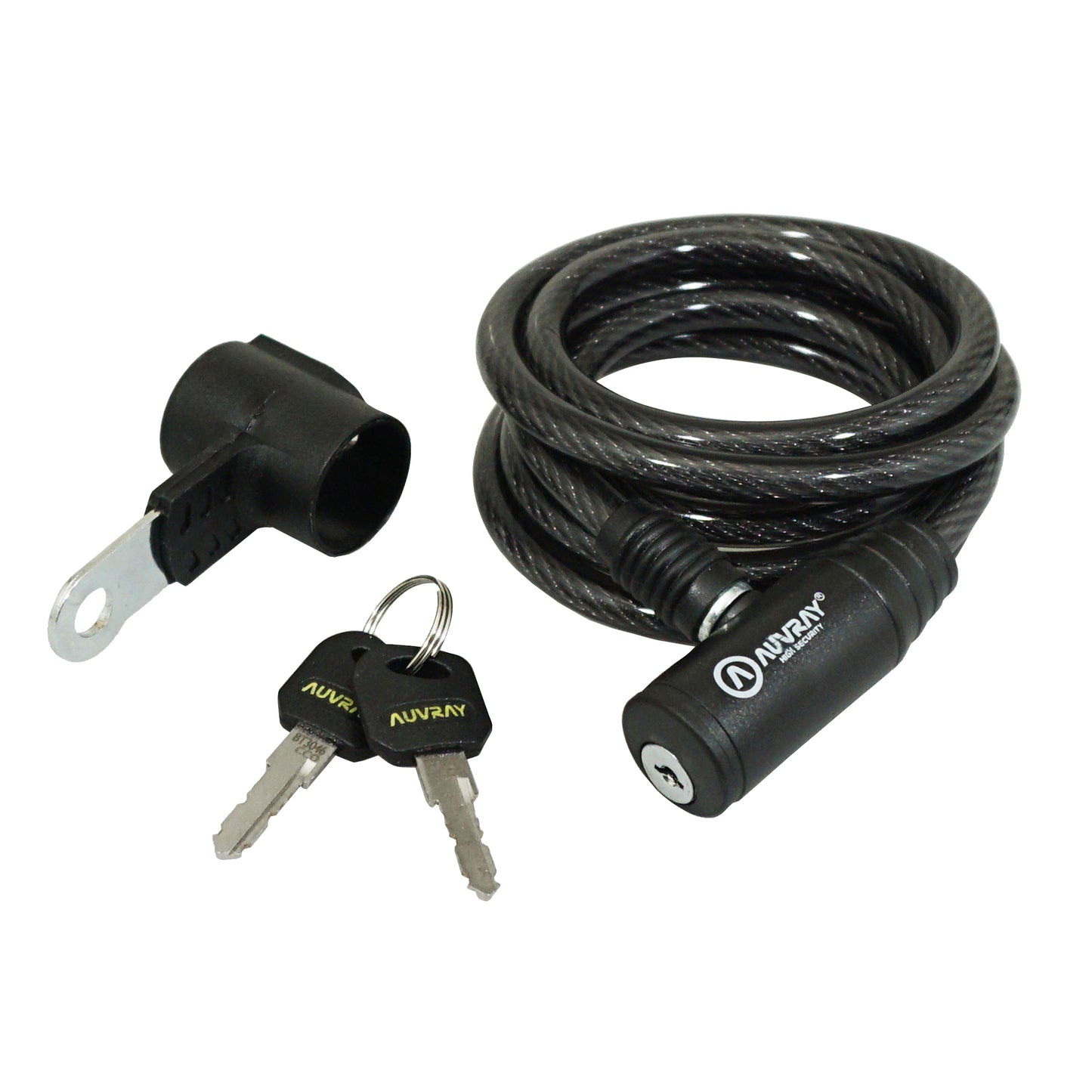 Auvray Spiral Key Bicycle Lock, 8 mm diameter, 1.50 m length with bracket