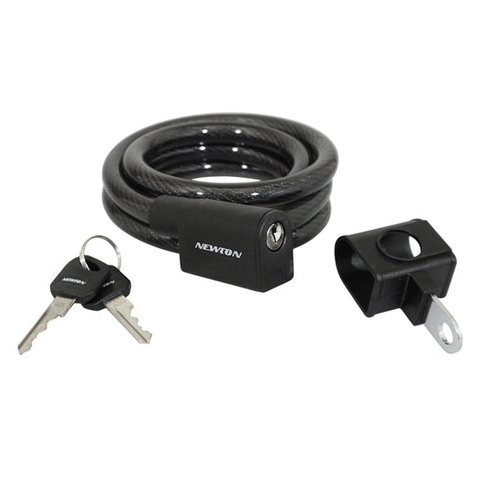 Newton Spiral Bike Lock, 12mm diameter, 1.50m length, with bracket - delivered in polybag