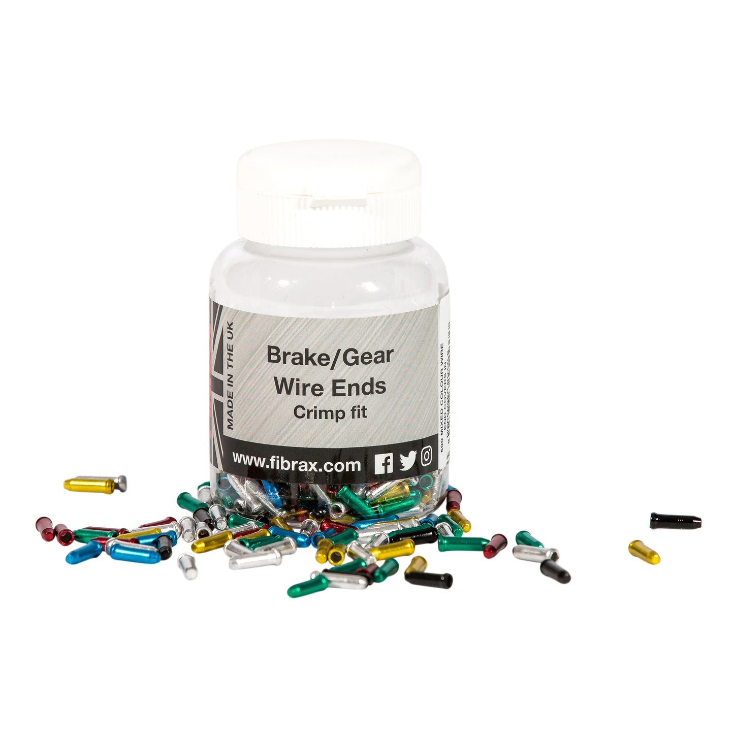 Embout de câble dérailleur-frein Fibrax colori assorti (boite de 500)
