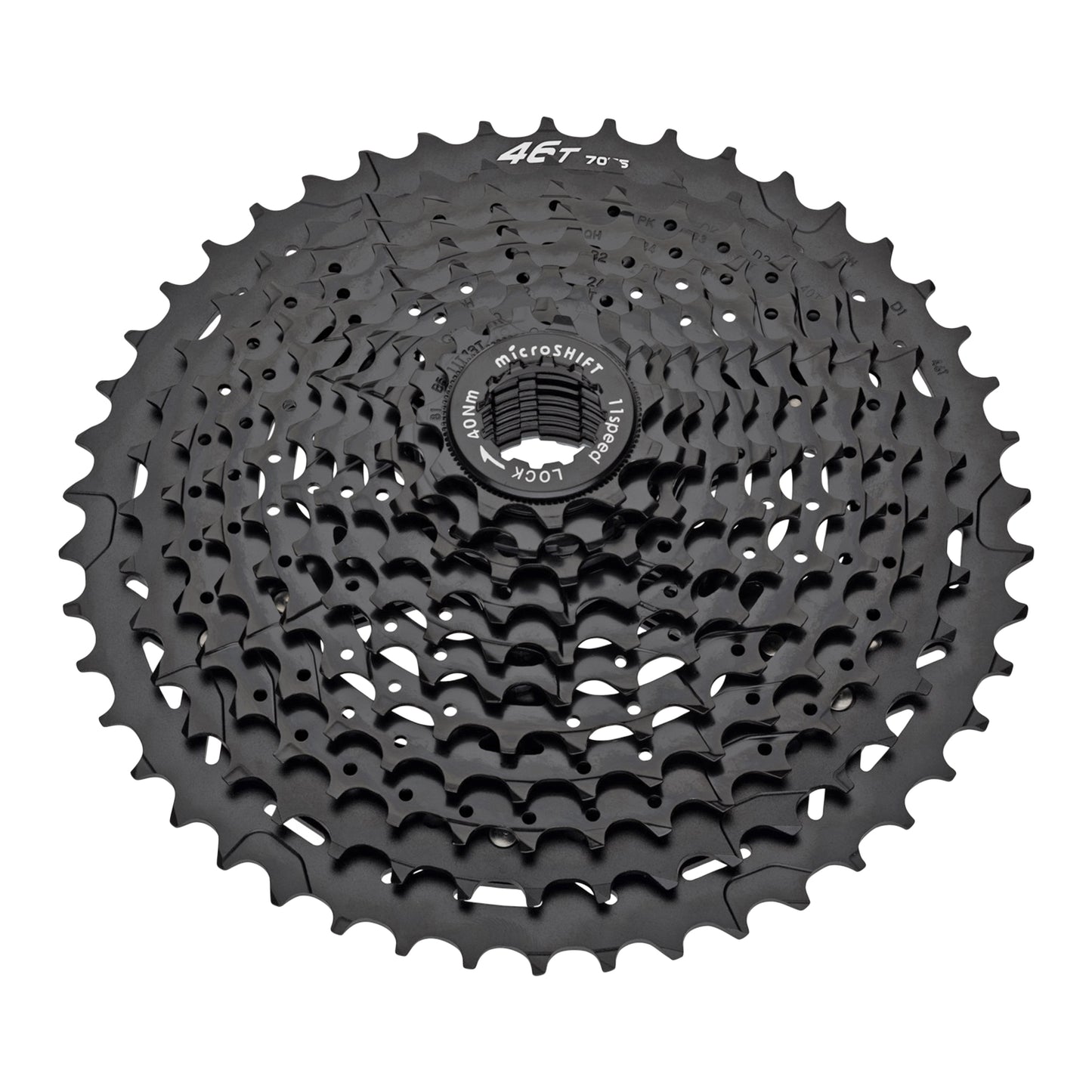 Cassette 11s. Microshift 11-46 for Shimano-Sram MTB black (sold individually) (11-13-15-18-21-24-28-32-36-40-46)