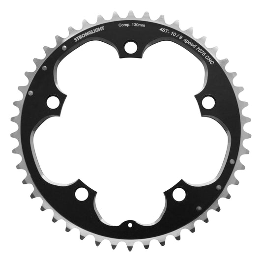 Plateau route Stronglight D130 46D ext Shimano noir 9-10V