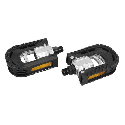 Pedal City Newton Folding Aluminum Resin Black Silver 9/16