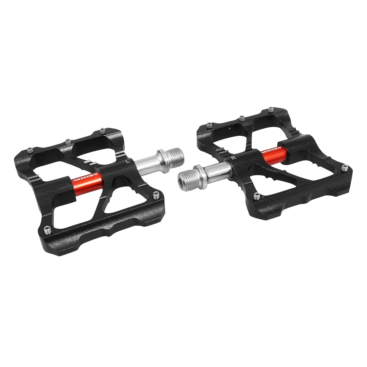 Pédale VTT BMX plateforme Newton CNC axe rouge 9/16