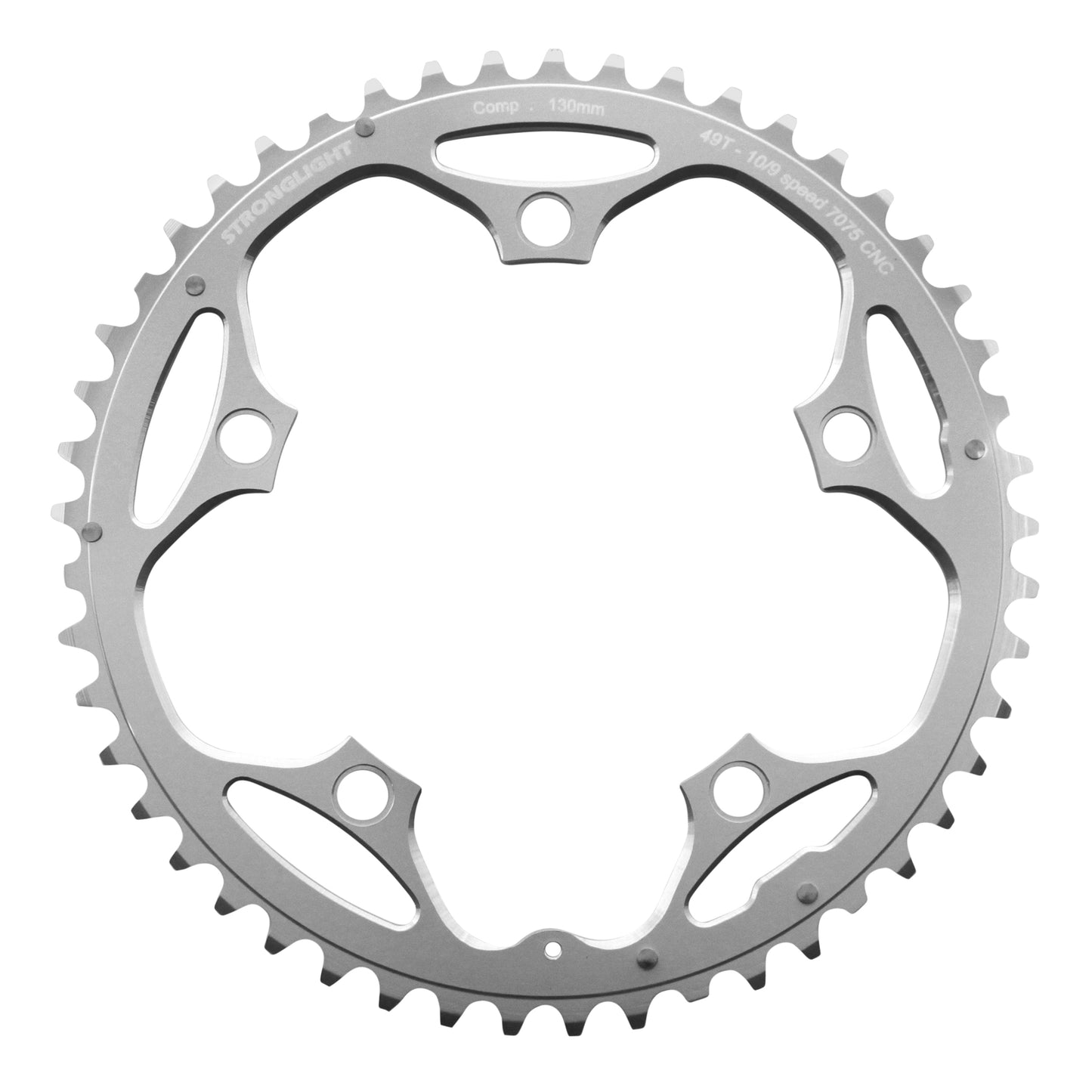 Plateau route Stronglight D130 49D ext Shimano argent 9-10V