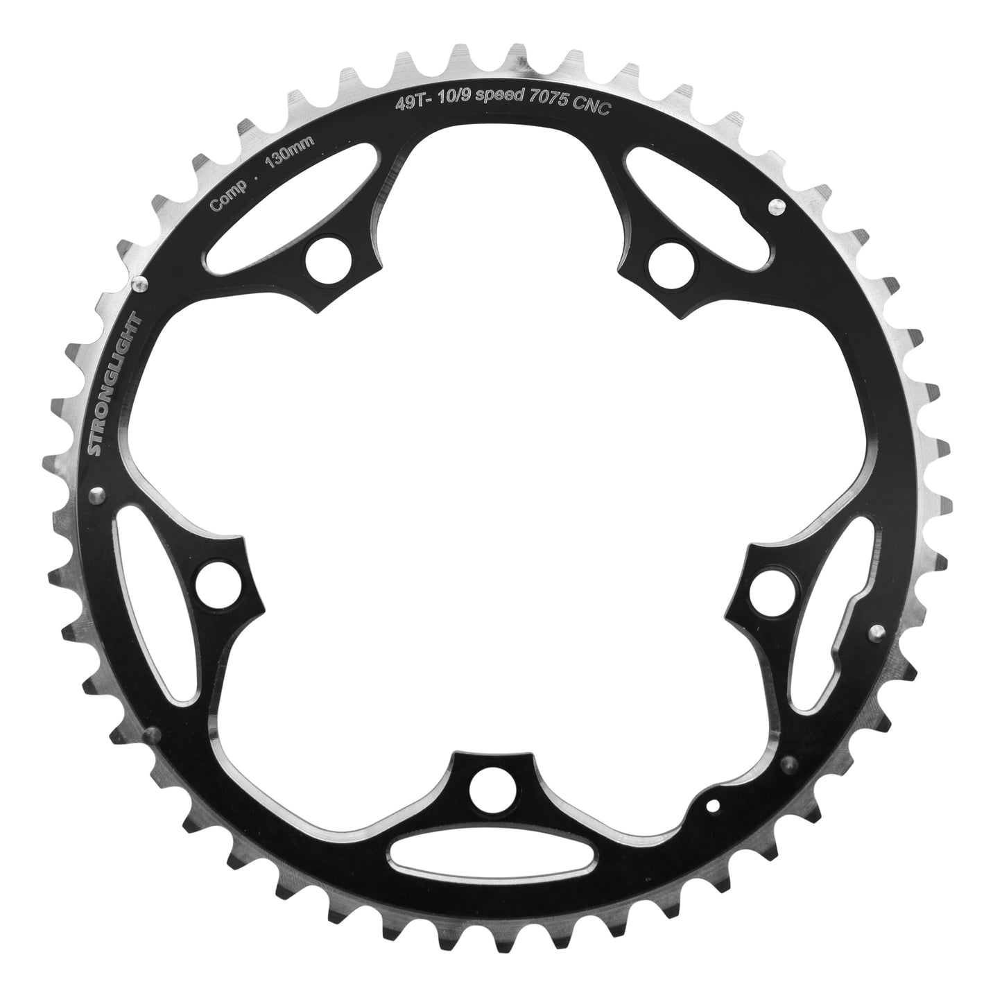 Plateau route Stronglight D130 49D ext Shimano noir 9-10V