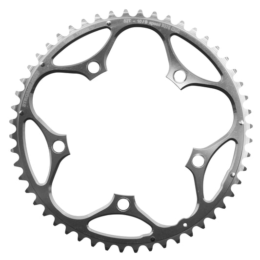 Plateau route Stronglight D130 52D ext Shimano argent 9-10V